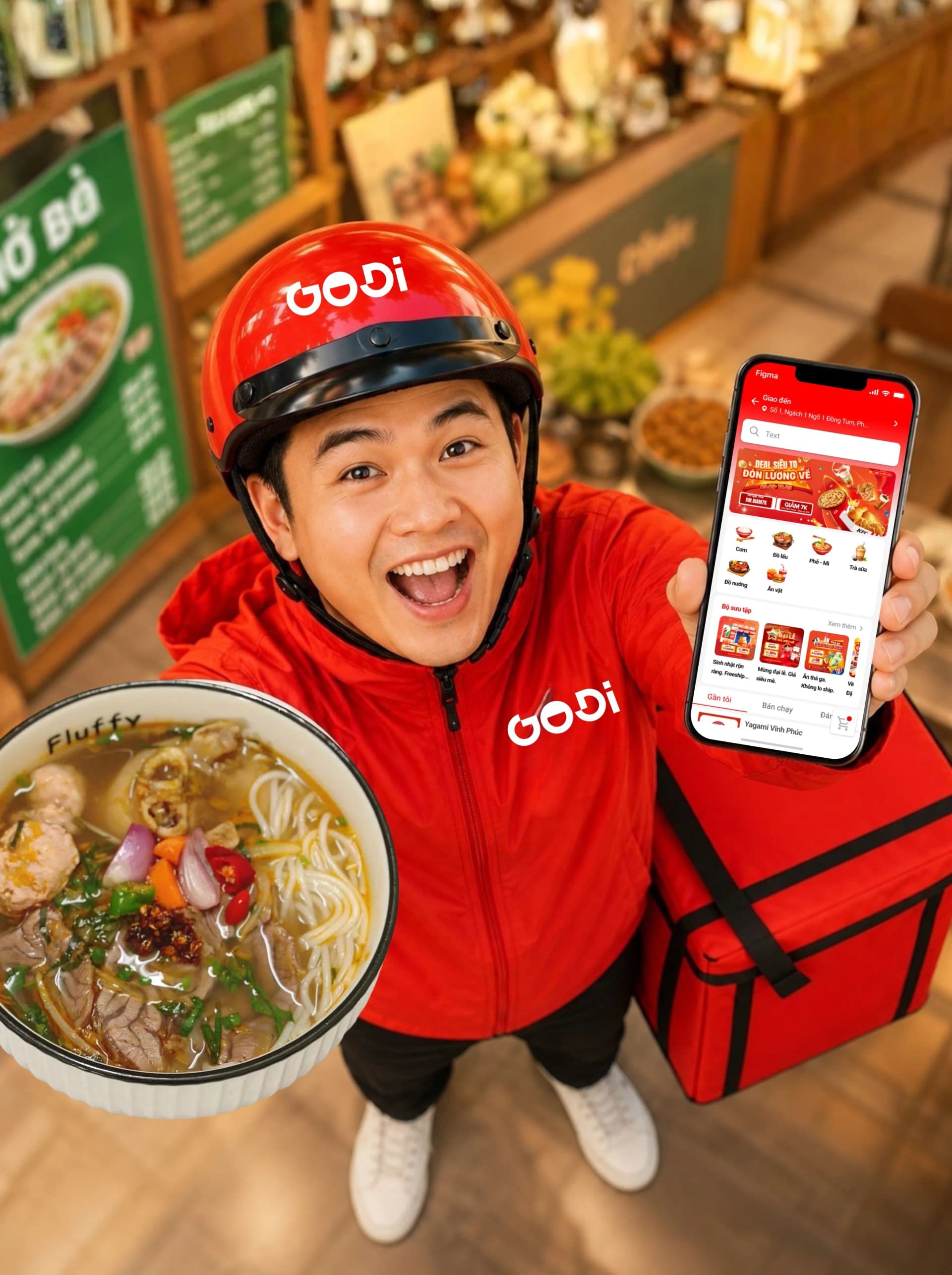 Món ăn GoFood được giao tận nơi